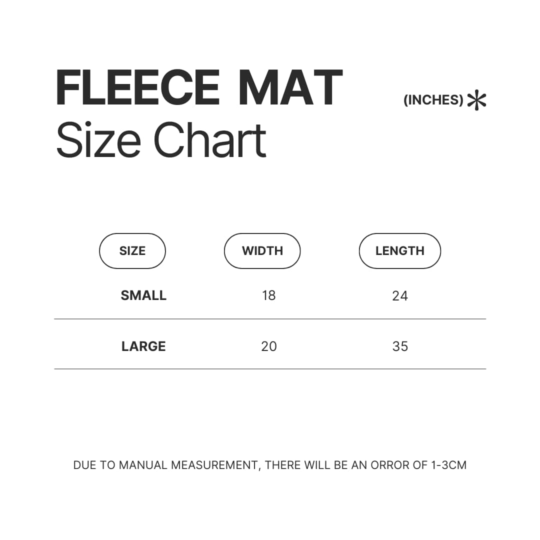 Fleece Mat Size Chart - Black Clover Shop