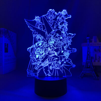 3d Led Lamp Anime Black Clover Group Wallpaper for Kids Bedroom Decor Nightlight Birthday Gift Room - Black Clover Shop