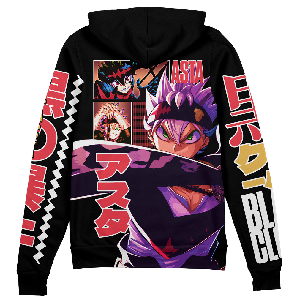 Asta V3 Black Clover 3D Zip Hoodie Jacket